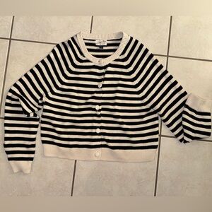 Navy striped cardigan